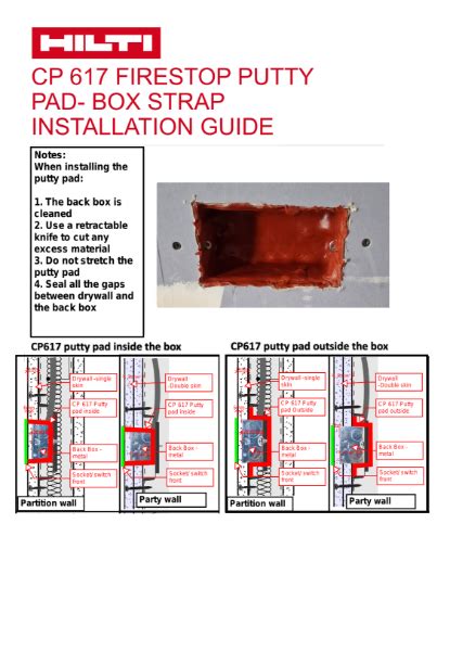 putty pads installation instructions